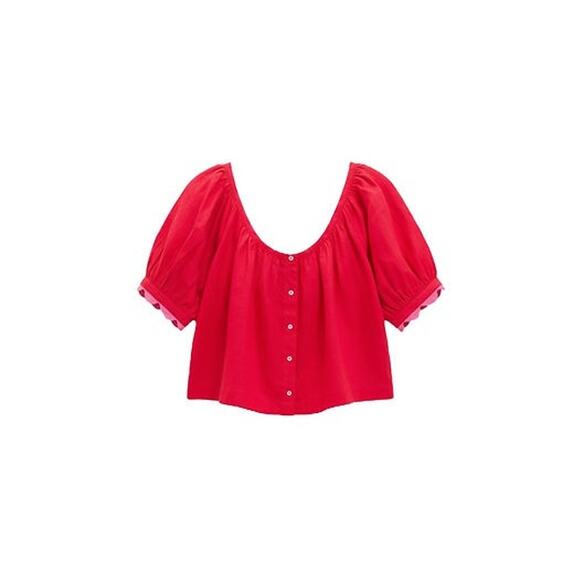 TUCKERNUCK Hibiscus Red Linen Tully Top Size M NWT Retail $128 Tuckernuck - Picture 5 of 5